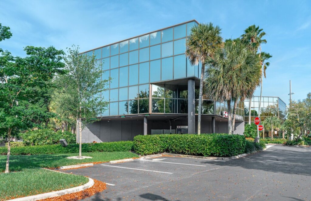 Glass office building at 300 S. Pine Island Road in Plantation, Florida